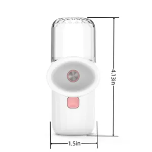 Portable nano mist eye sprayer, white handheld steamer 4.13 inch height by 1.5 inch width.