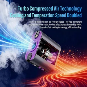 Portable Waist Fan With Semiconductor Cooling Ice Compress Flashlight Digital Display 6000mAh Rechargeable Outdoor Fan