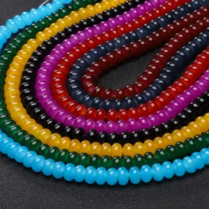 Kleurrijke glas abacus kraal losse platte ronde kralen voor handgemaakte DIY sieraden maken.
