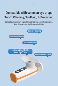 Close-up of portable eye steamer massager showing various modes for eye relief.