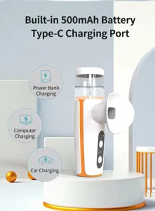 Detail of SL809 eye steamer highlighting the 500mAh battery and Type-C charging