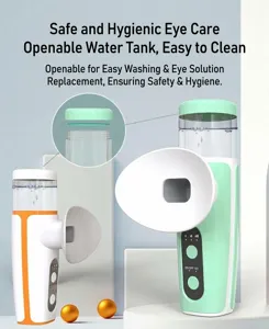 Detail of eye humidifier showing the easy-to-clean flip-top water tank design