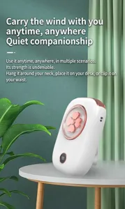 Ventilateur de taille portable rechargeable par USB avec affichage du niveau de batterie