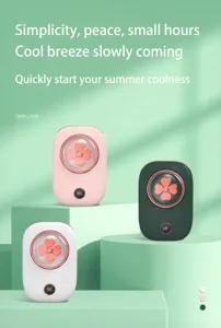 Ventilateurs à clip de taille rechargeables USB en rose vert et blanc pour extérieur