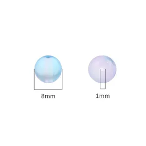 Detailed view of 8mm jelly glass beads with a 1mm hole for DIY jewelry making.