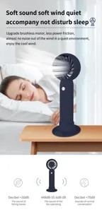 Detailansicht des tragbaren Mini-Ventilators mit niedrigem Geräuschpegel im Schlaf