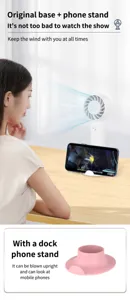 Tragbarer Mini-Turboventilator mit integriertem Handy-Halter für den Schreibtisch