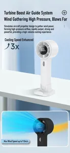 SL612 portable handheld mini fan with high speed airflow and LED power display