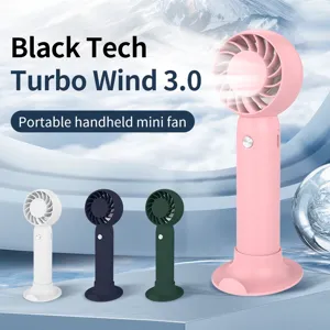 Tragbarer Hand-Miniventilator mit Handyhalter-Basis für effiziente Kühlung