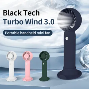 Tragbarer Handventilator mit Turbo-Wind-Technologie in verschiedenen Farben erhältlich.