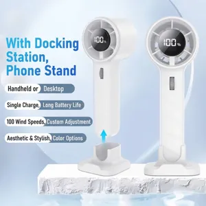 Mini Handheld Fan Portable USB Rechargeable Desk Fan With Digital LED Power Display Adjustable Silent Cooling Fan For Travel Office Student Office Summer Cooler