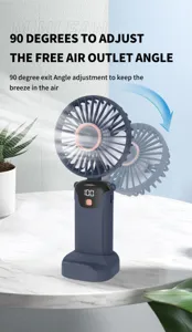 Handheld mini fan featuring 90-degree adjustable air outlet angle for flexible cooling