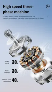 Detailed 3D rendering of the high-speed three-phase brushless motor inside the mini fan