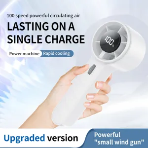 Portable handheld mini fan with 100 speed levels and LED power display