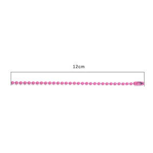 High-quality 12cm pink metal bead chain for DIY jewelry making and keychain tag accessories