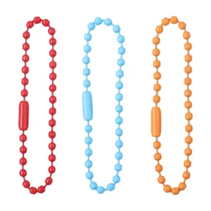 Colorful metal ball chains in red blue orange for DIY jewelry and keychains