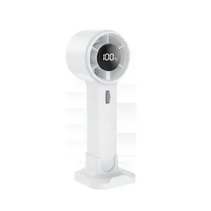 Portable handheld mini fan SL612 with digital battery display and charging base