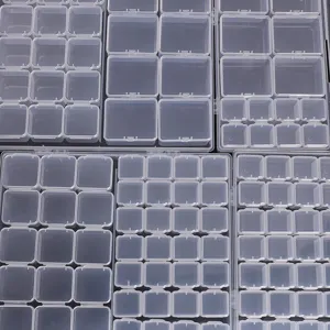 Boîtes de rangement en plastique transparent pour bijoux et ongles