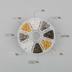 Ολοκληρωμένο σετ κατασκευής κοσμημάτων DIY με κρίκους 6mm και 8mm σε κουτί 8 θέσεων