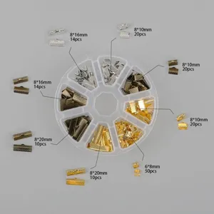 Ολοκληρωμένο σετ αξεσουάρ κοσμημάτων DIY με μεταλλικά άκρα σε πρακτικό κουτί αποθήκευσης 8 θέσεων