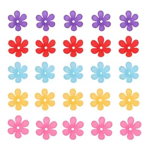Set of 20mm frosted acrylic flower beads in vibrant colors for DIY jewelry making accessories