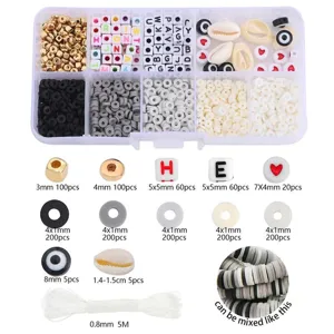 Detaillierte Liste von 4mm Tonperlen Buchstabenperlen und Muscheln Schmuck Bastelset