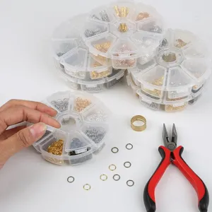 Σετ κατασκευής κοσμημάτων DIY με κουτιά 8 θέσεων και κόκκινη πένσα εργαλείων