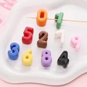 Colorful acrylic number beads for DIY jewelry and phone chain accessories