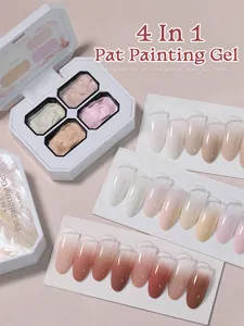 Professional UR SUGAR 4-in-1 pat painting gel palette for gradient blush nail art effects