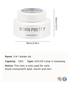 Guía de especificaciones y dimensiones del gel de construcción 3 en 1 BORN PRETTY