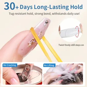 Detailansicht von 30-Tage langanhaltendem Nagelkleber für einen starken Halt der Nägel.