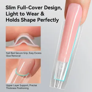 Stampi per extension unghie sandwich full-cover per una posa precisa, leggera e sicura