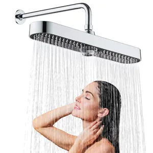 Giant Screen Pressurized Shower Head 3 Mode Adjustable Rainfall Bathroom Shower Spray ABS Material High Pressure Top Spray