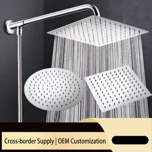 Polished Stainless Steel High Pressure Rainfall Shower Head Wall Mounted Bathroom Rain Shower Head Showering System