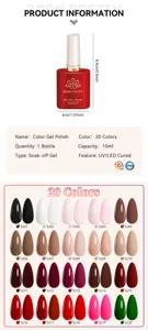 Tableau de spécifications BORN PRETTY pour vernis à ongles avec 20 échantillons