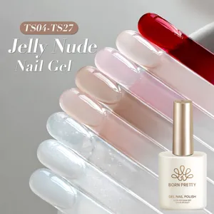 Vernis à ongles gel BORN PRETTY 15ml Jelly Nude aux couleurs translucides variées.