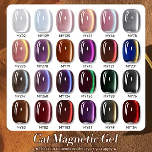 Born Pretty professional cat eye gel nail polish color chart with 24 magnetic shades