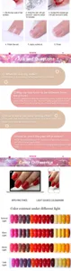Guida completa per il gel glitter LILY'CUTE con passaggi e tabella dei colori