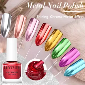LILY'CUTE metallic chrome mirror nail polish with high shine finish in various colors