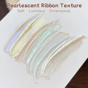 Close-up showing pearlescent ribbon texture of the nail art gel paste.