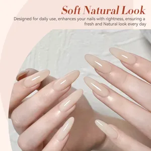 Vernis à ongles gel nude translucide effet gelée pour un look naturel et doux
