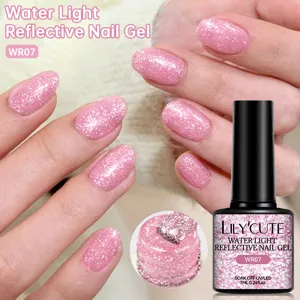 Smalto gel LILY'CUTE Water Light Reflective WR07 rosa scintillante con glitter unghie