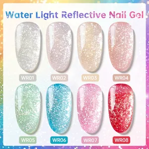 Otto colori di gel per unghie riflettente con effetto glitter diamante scintillante