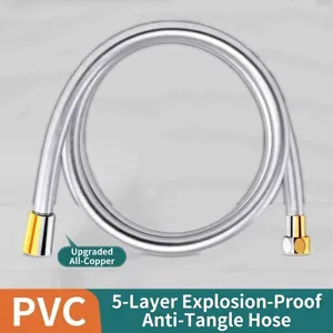 High Grade PVC Shower Hose Explosion Proof Flexible Bathroom Hose Anti Tangling Universal Connection Tube With Brass Connectors
