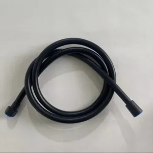 High-quality matte black PVC shower hose with universal connectors for modern bathroom