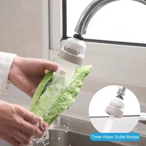 Adjustable 3-mode pressurized kitchen faucet aerator and extender with splash guard