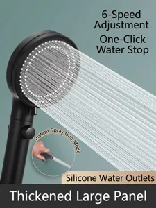 High Pressure Handheld Shower Head With 5 Settings One Key Water Stop ABS Water Saving Showerhead For Bathroom Home Shower Accessories
