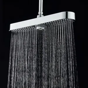 Luxury chrome-plated rectangular high-pressure shower head with giant screen rain spray