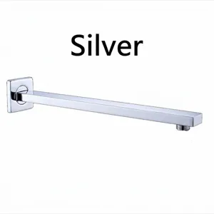 Bras de Douche Mural en Acier Inoxydable Tuyau d'Extension Carré Tige de Support pour Accessoire de Bain