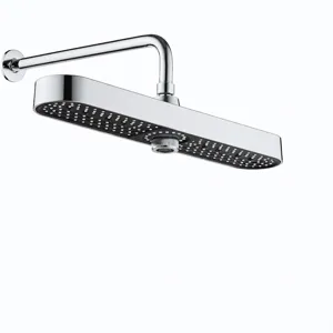 Modern chrome long rectangular rainfall shower head for luxury bathroom pressurized spray